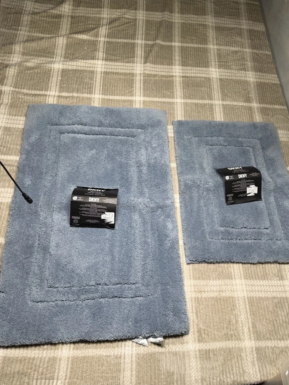 DKNY Plush Bath Rug Set in Dusty Blue